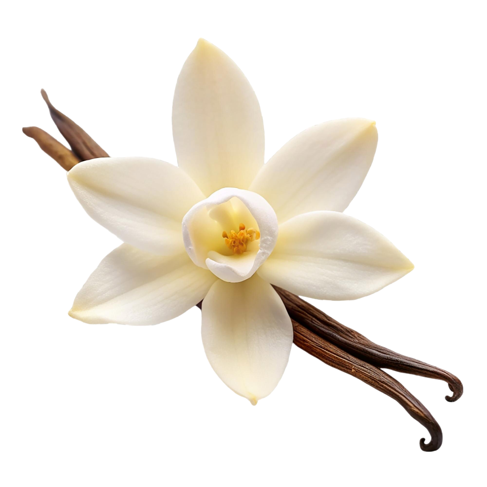 fleur-vanille-blanche-isolee-fond-transparent