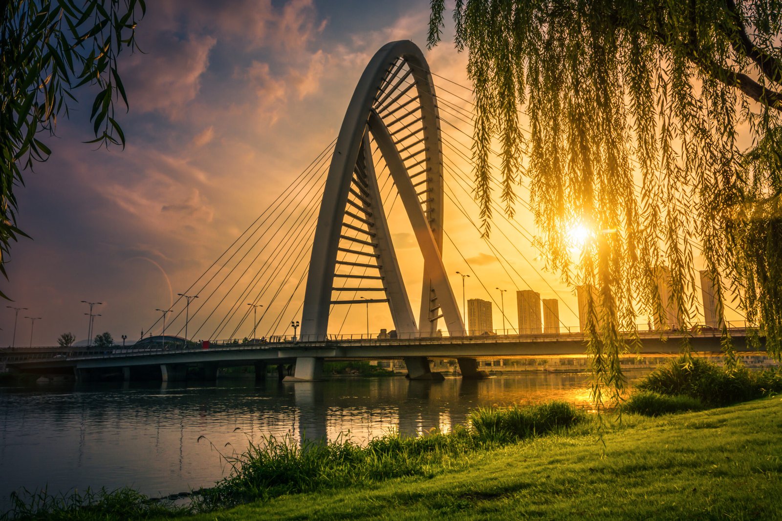 The bridge with city